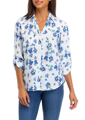 Juniors' Portofino Printed Woven Blouse