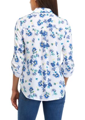 Juniors' Portofino Printed Woven Blouse