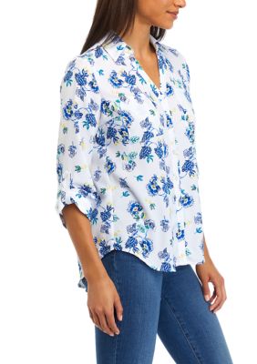 Juniors' Portofino Printed Woven Blouse