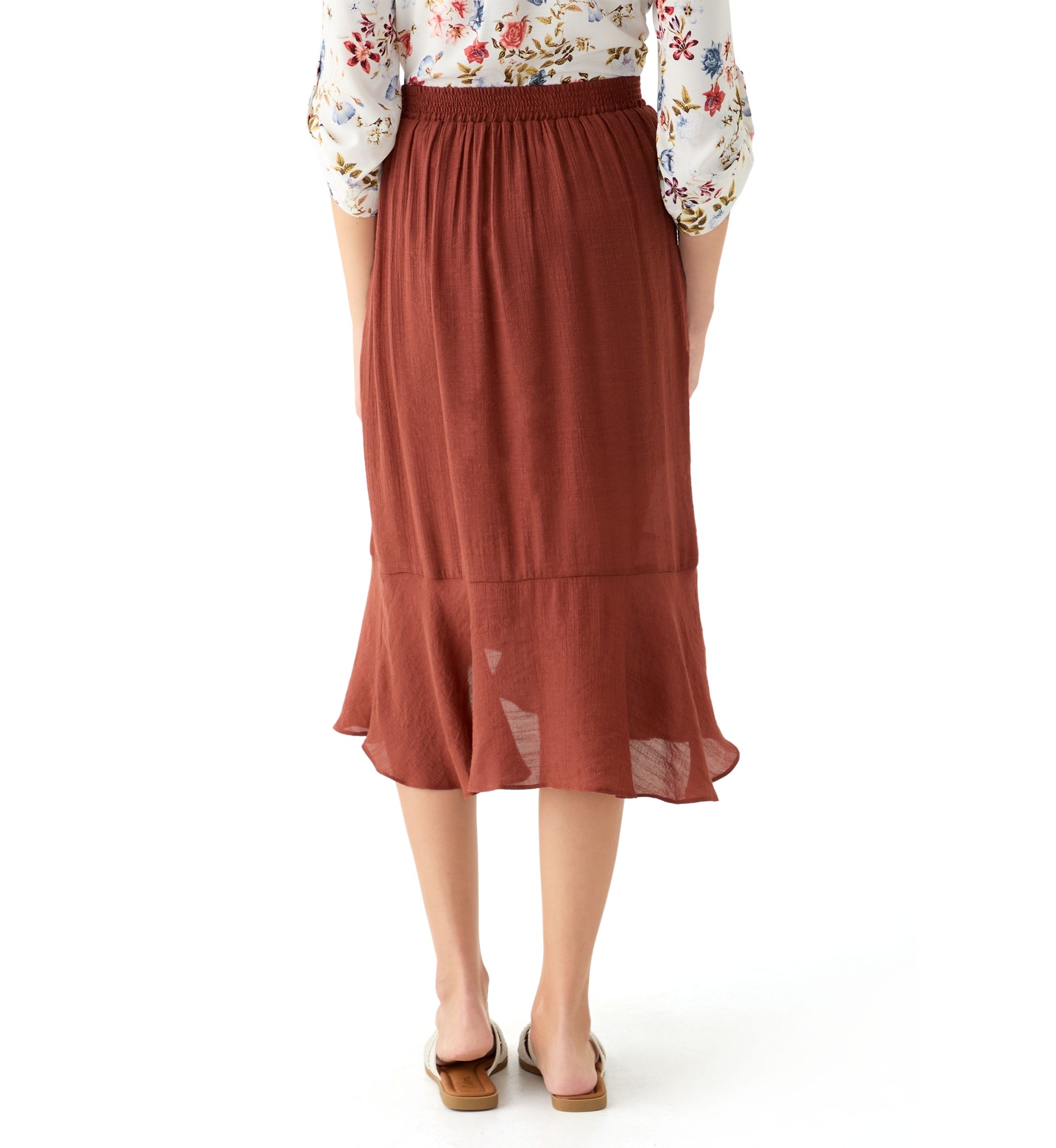 Womens  Bow Accent Wrap Midi Skirt 