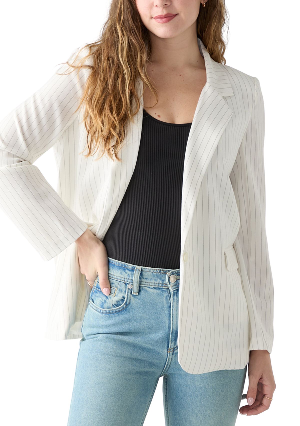 Womens  Pinstripe Blazer
