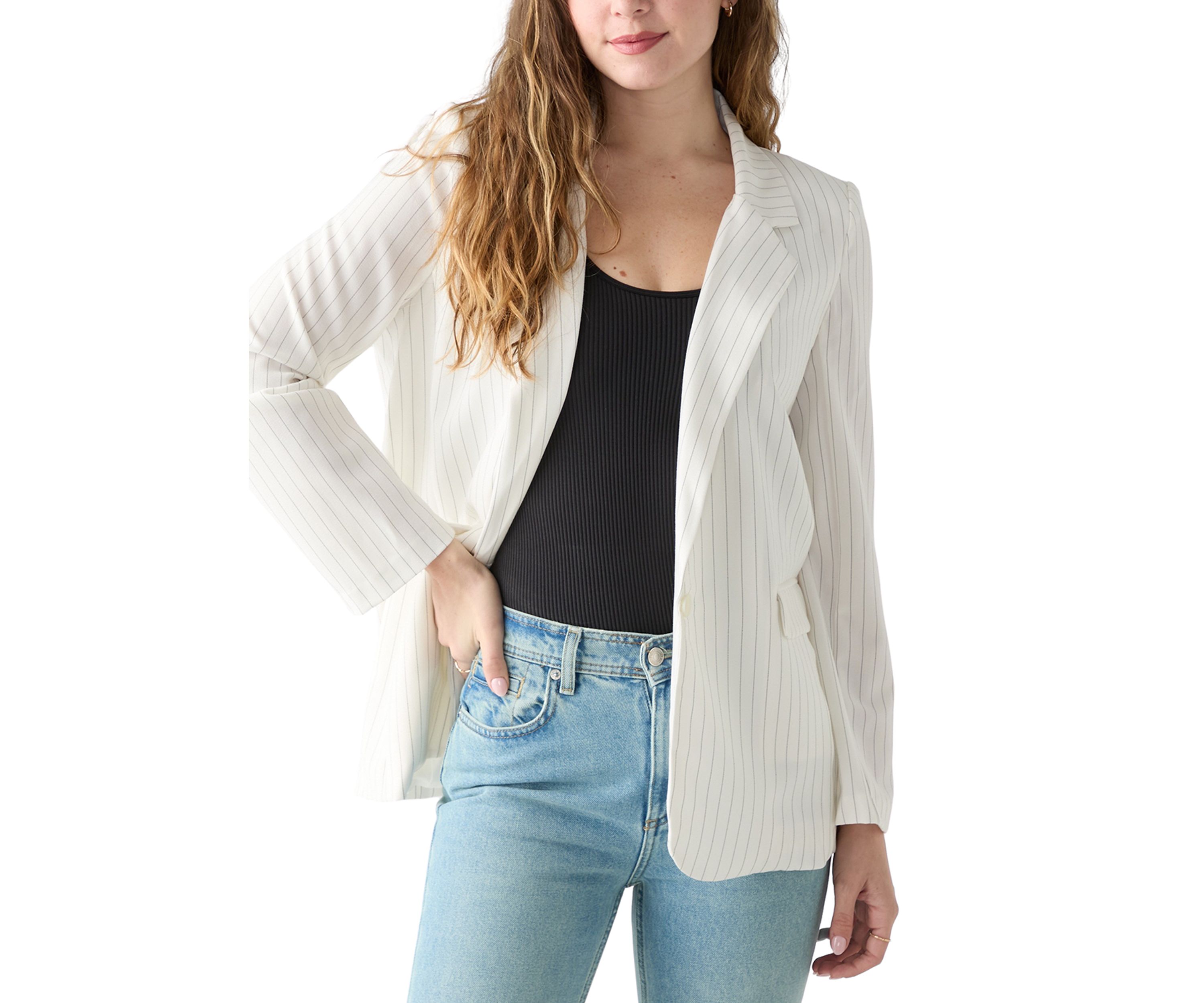 Juniors Pinstripe Blazer