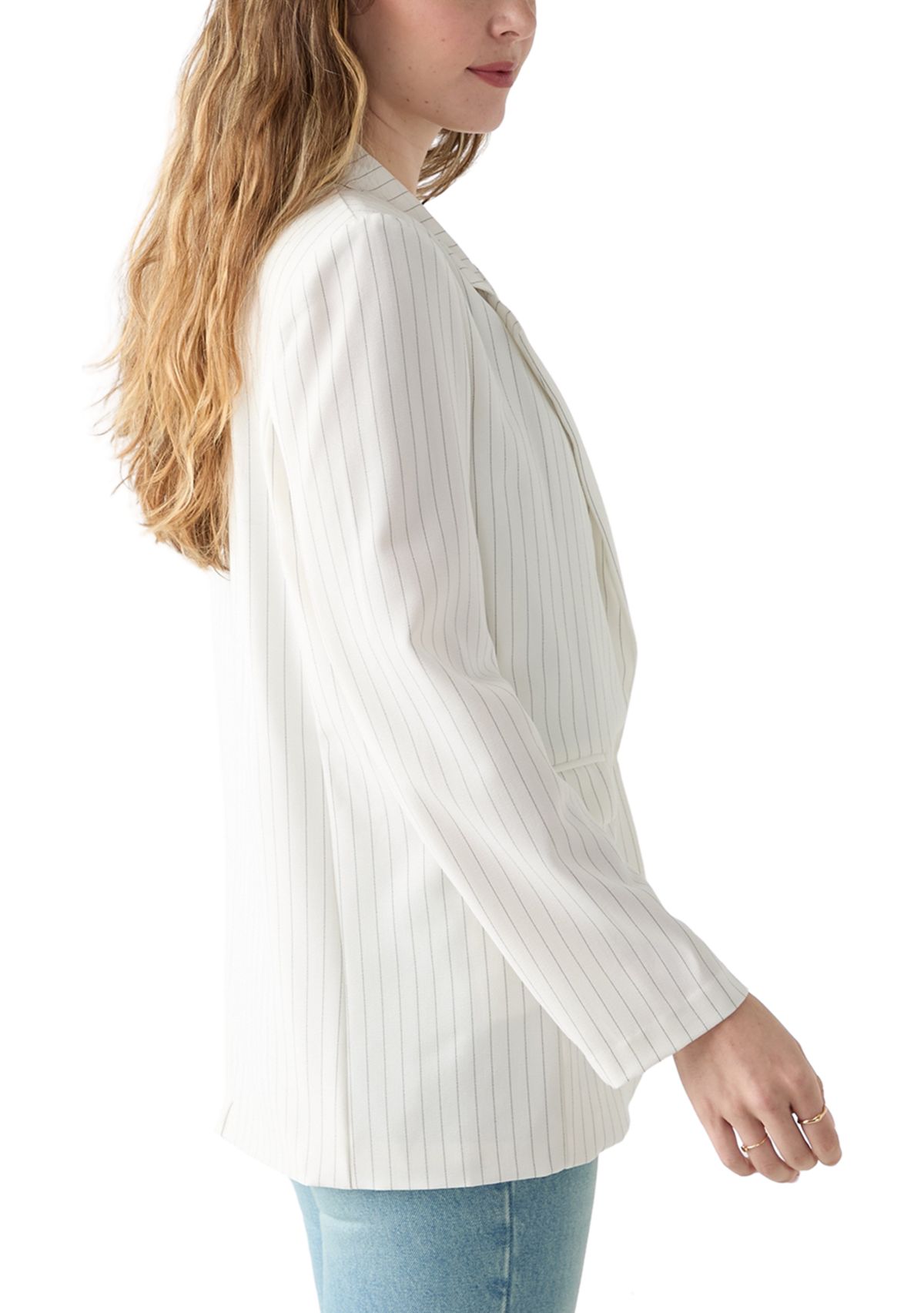 Womens  Pinstripe Blazer
