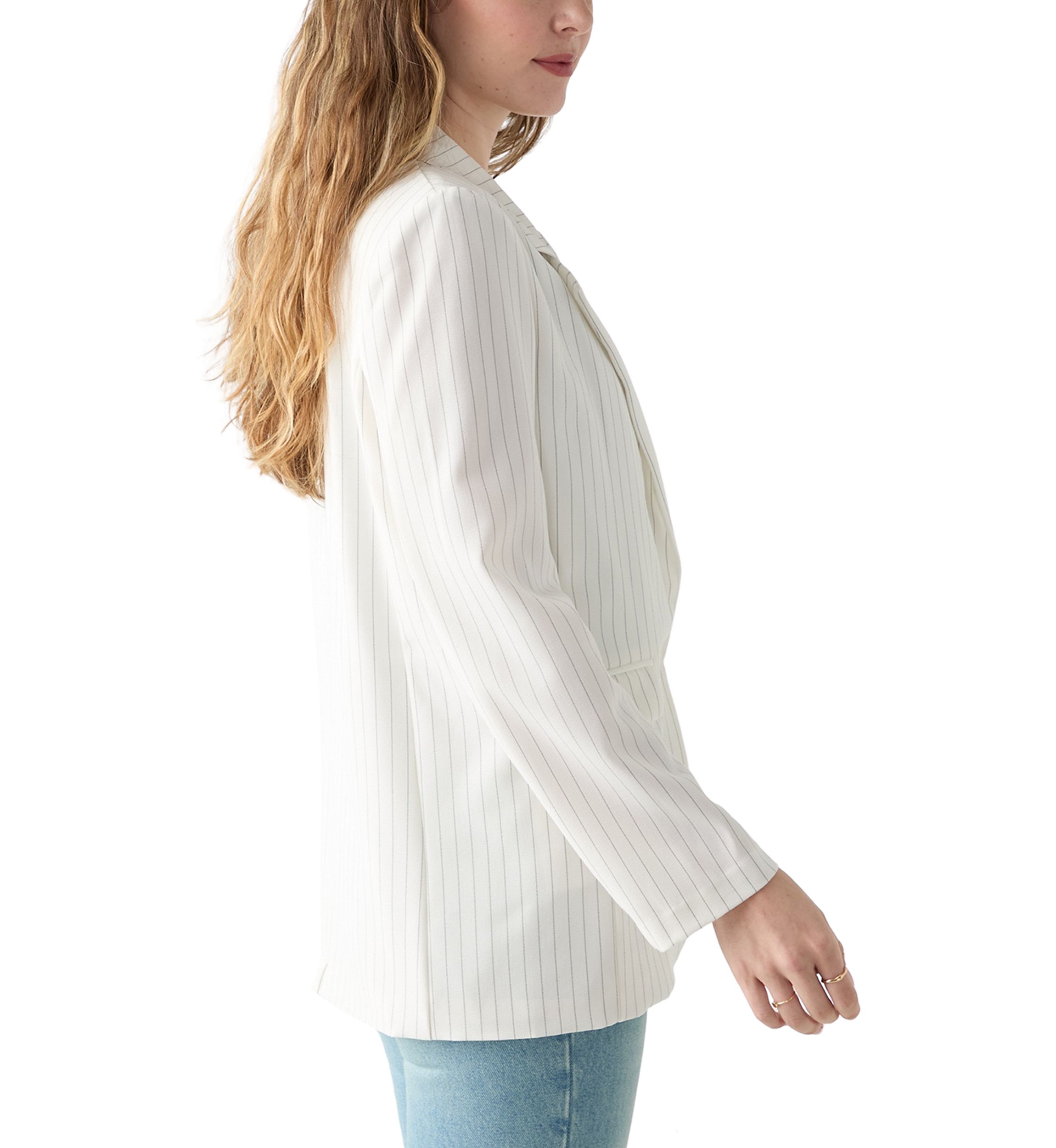 Womens  Pinstripe Blazer