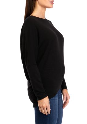 Juniors' Long Sleeve Hacci Dolman Top