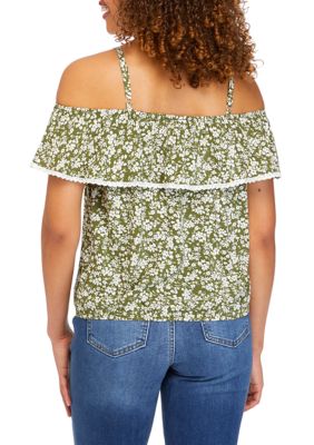 Juniors' Off the Shoulder Trim Top