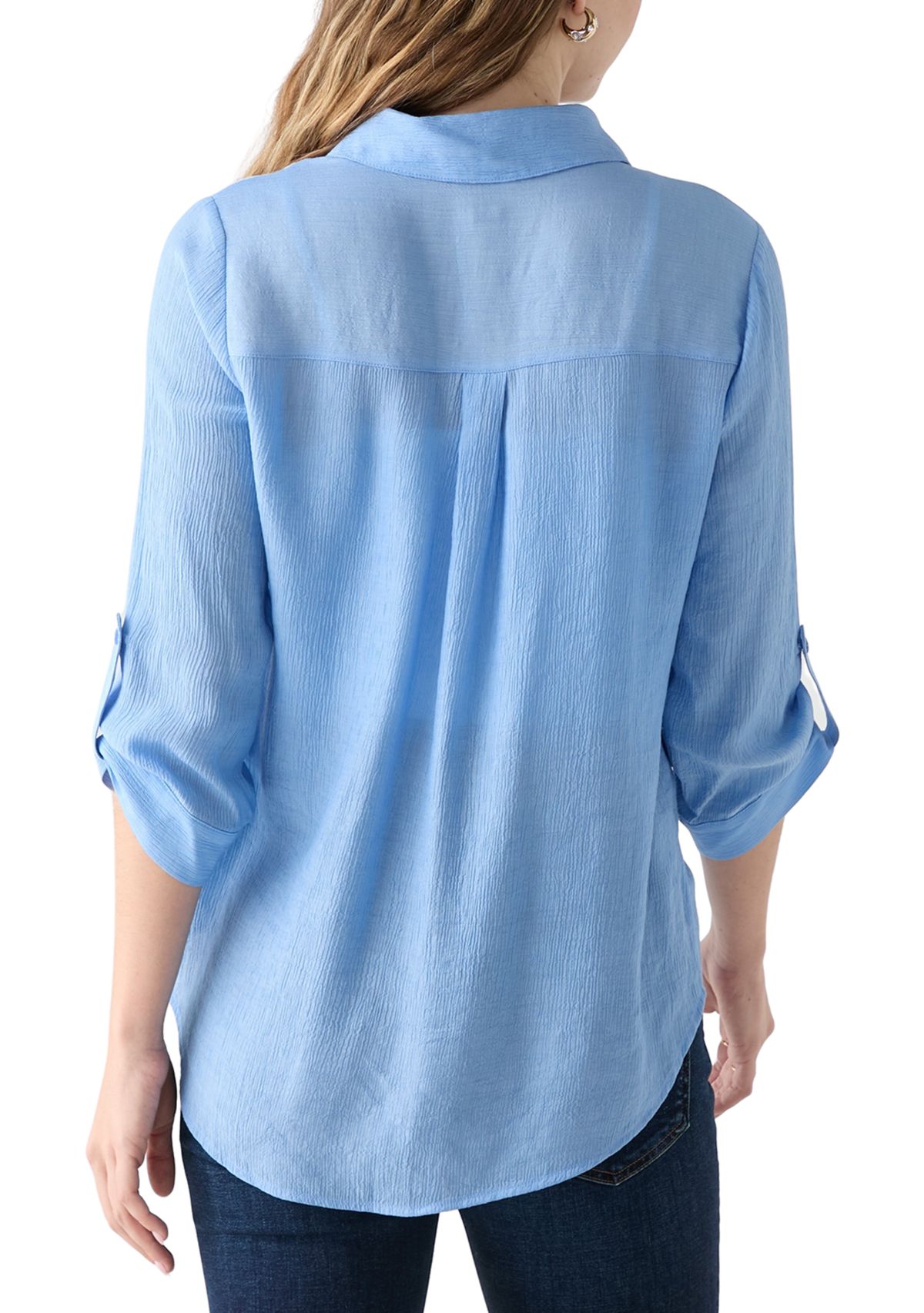 Womens  3/4 Sleeve Woven Top