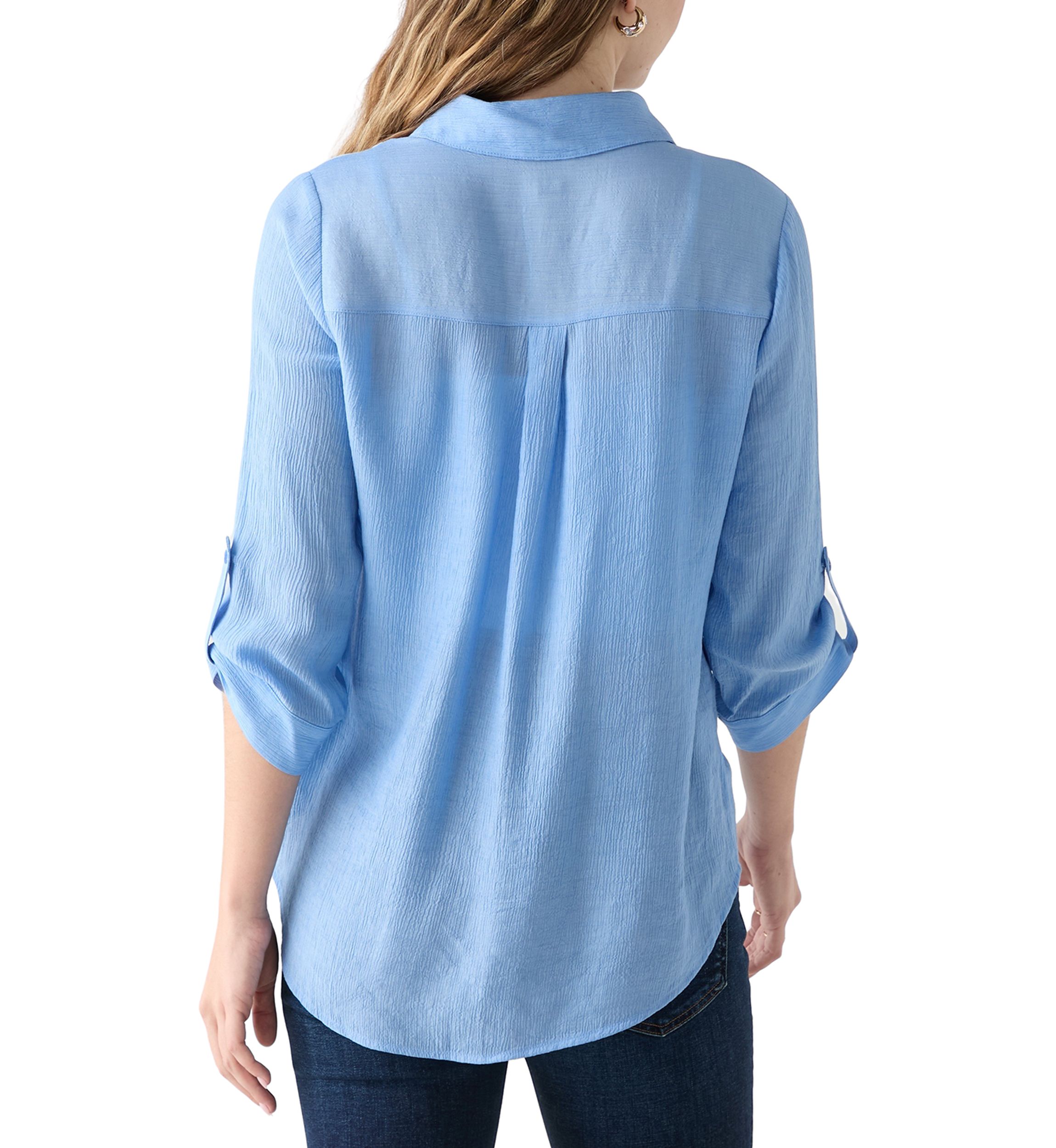 Womens  3/4 Sleeve Woven Top