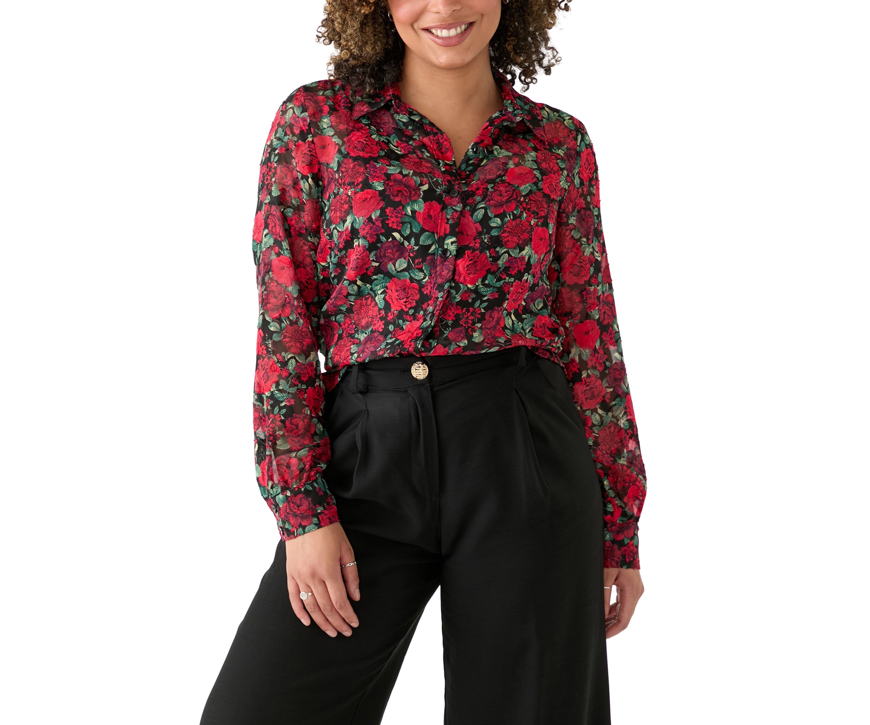 Juniors Satin Printed Portofino Top