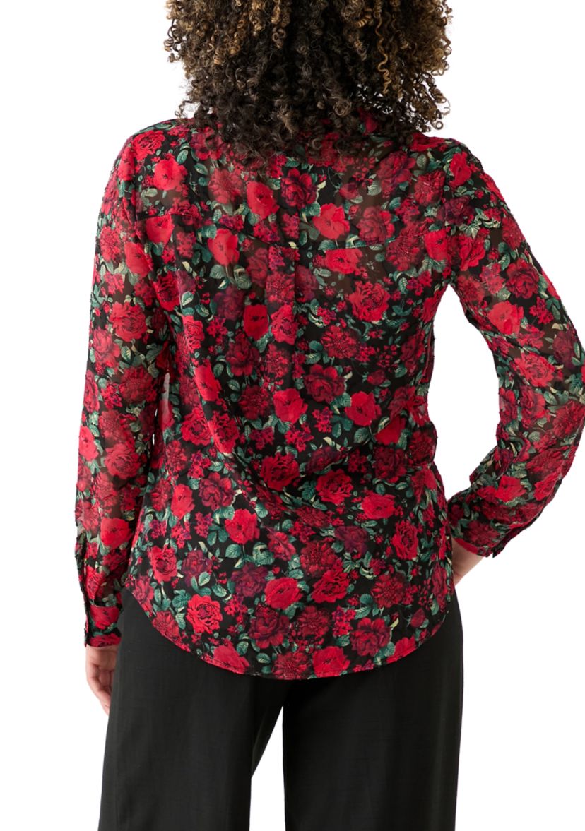 Juniors Satin Printed Portofino Top