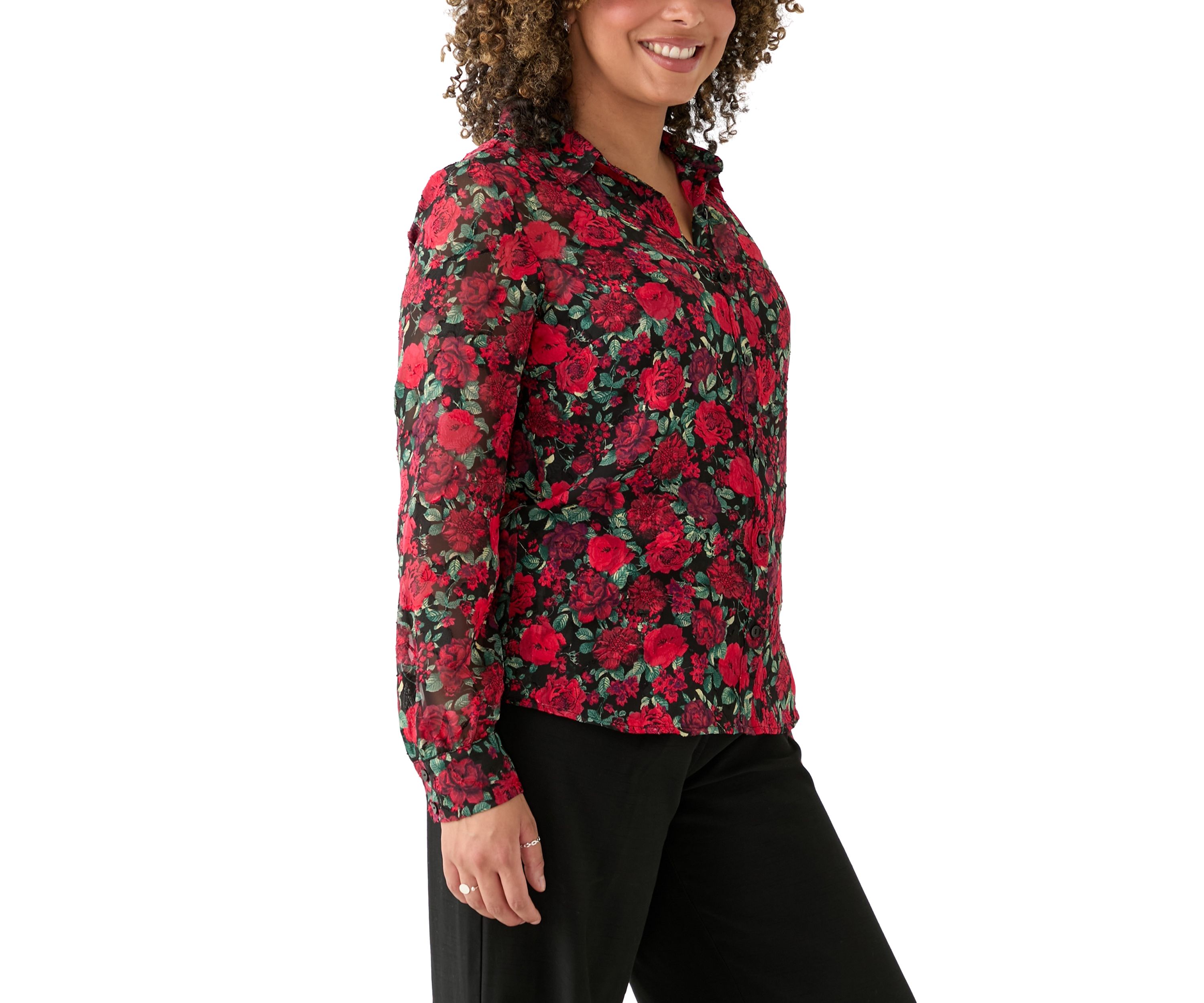 Juniors Satin Printed Portofino Top