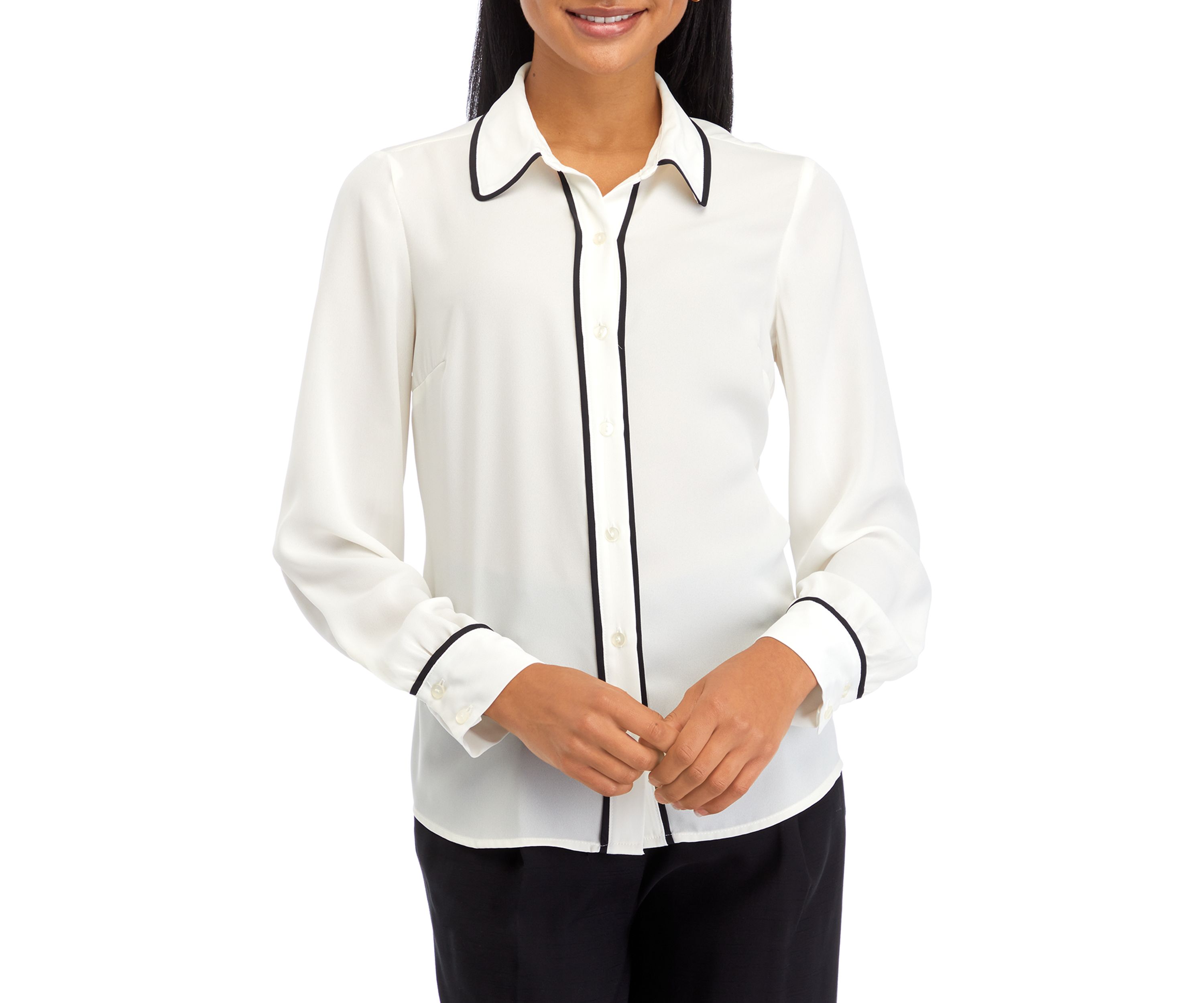 Womens Pop Trim Portofino Blouse
