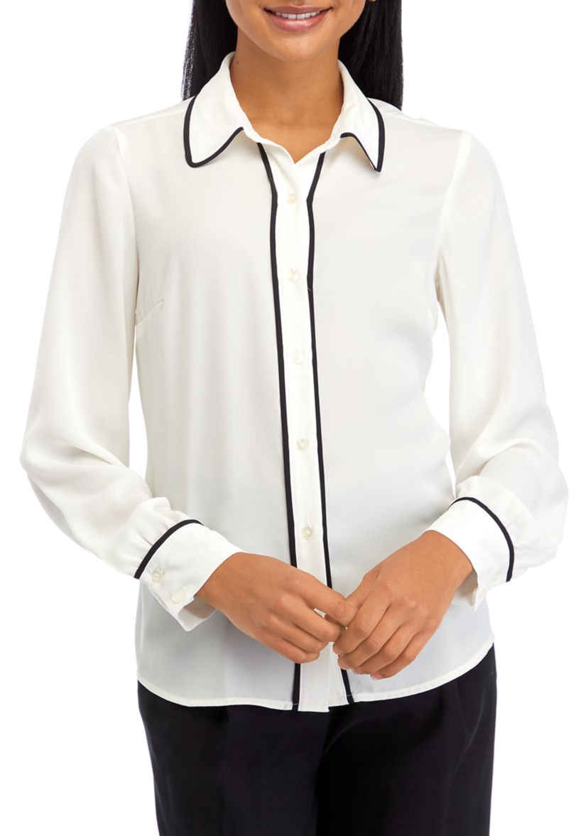 Womens Pop Trim Portofino Blouse