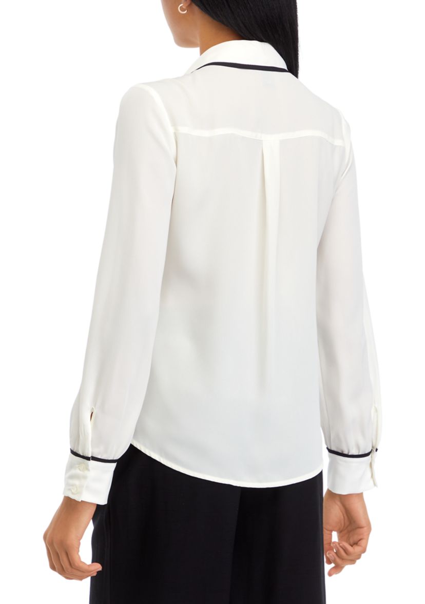 Womens Pop Trim Portofino Blouse