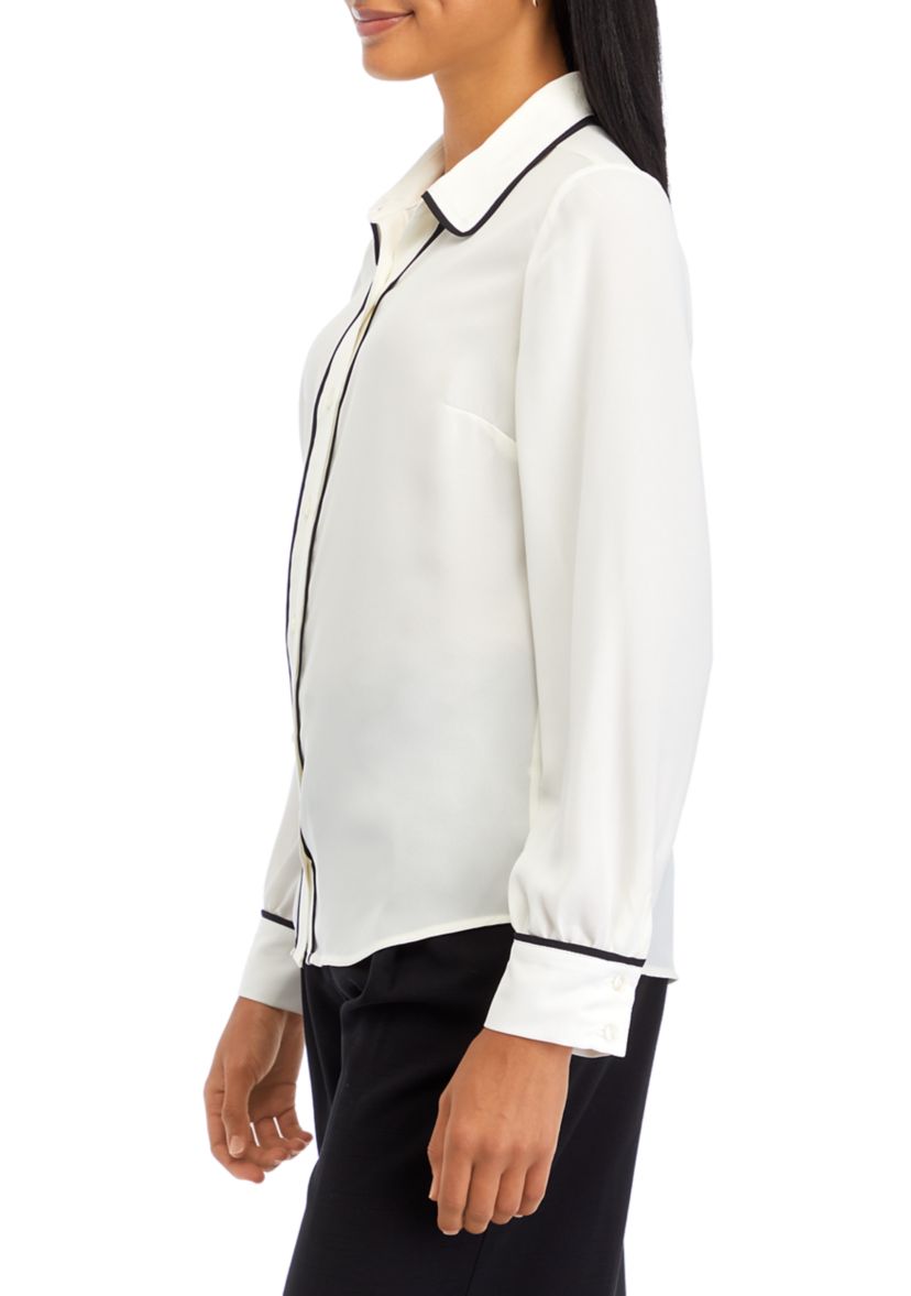 Womens Pop Trim Portofino Blouse