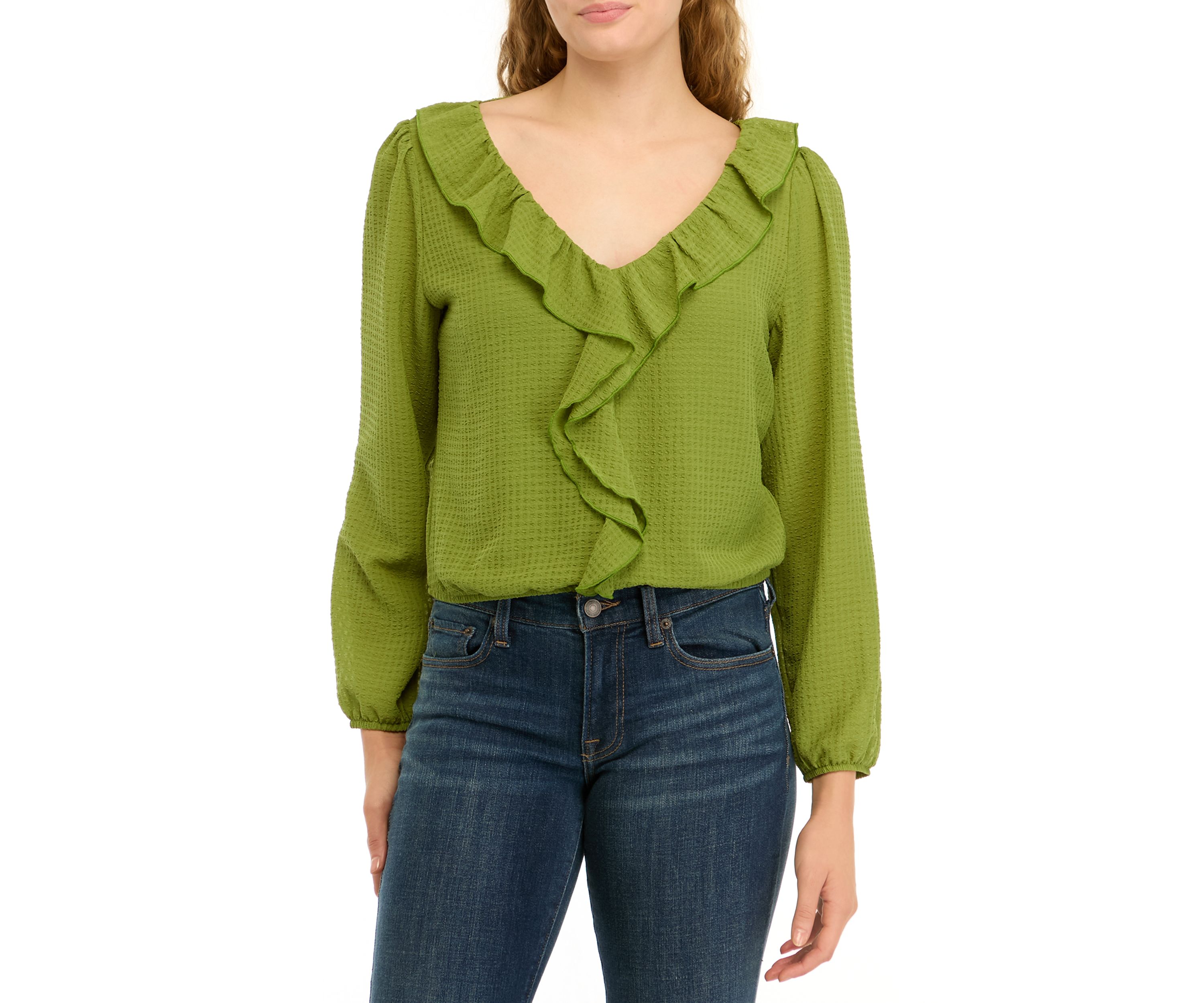 Juniors Ruffle Woven Top
