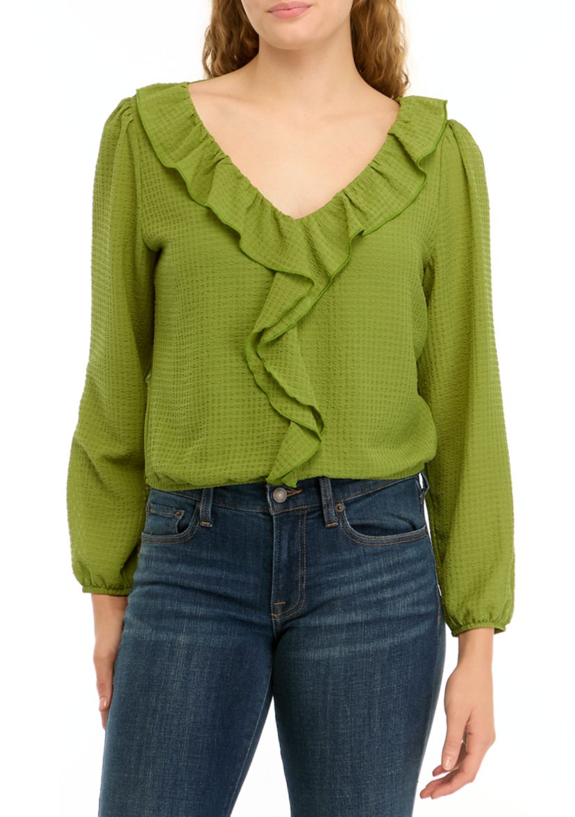 Juniors Ruffle Woven Top