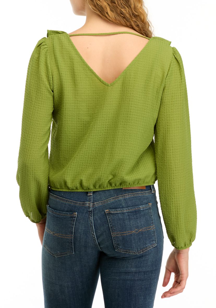 Juniors Ruffle Woven Top