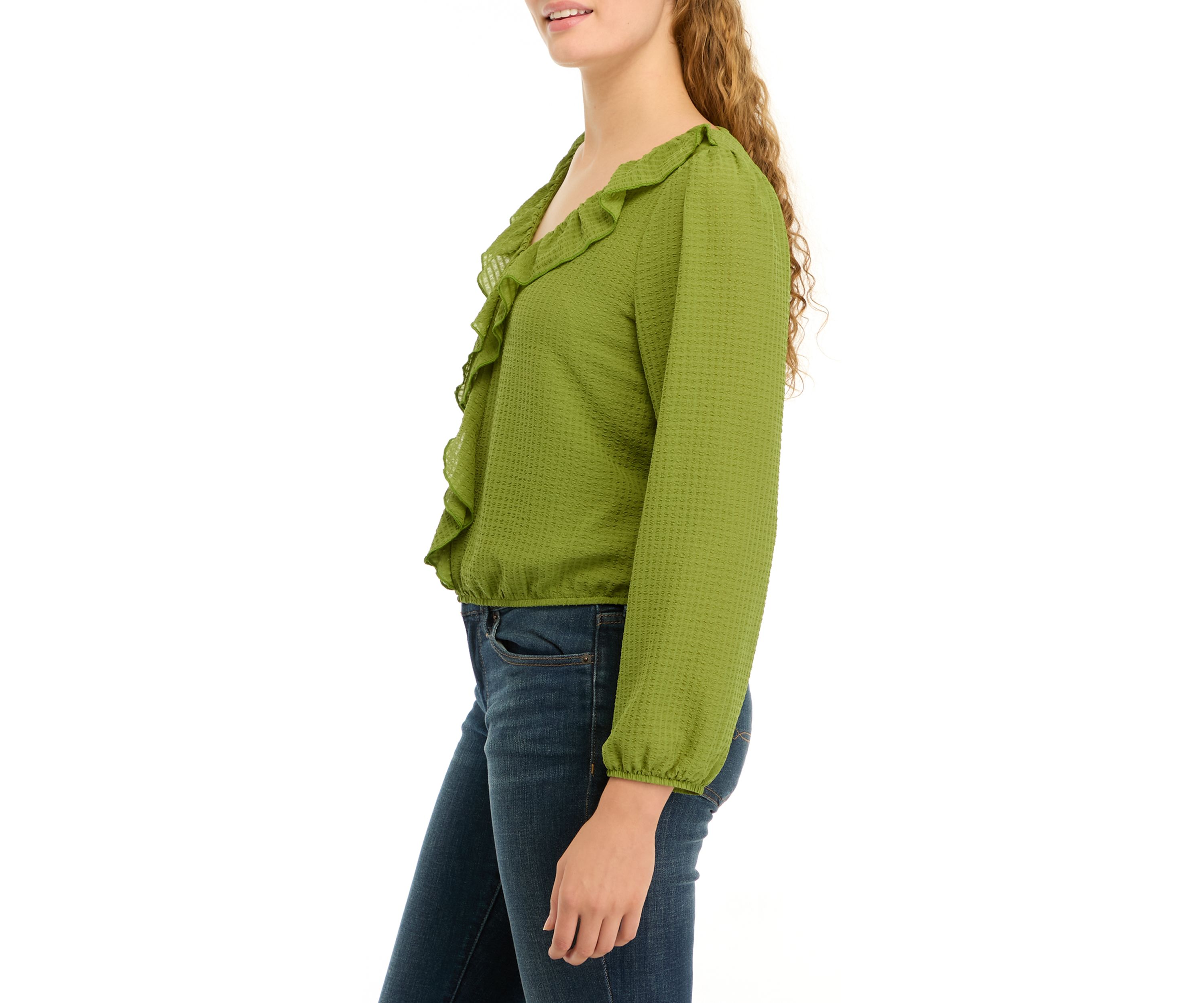 Juniors Ruffle Woven Top