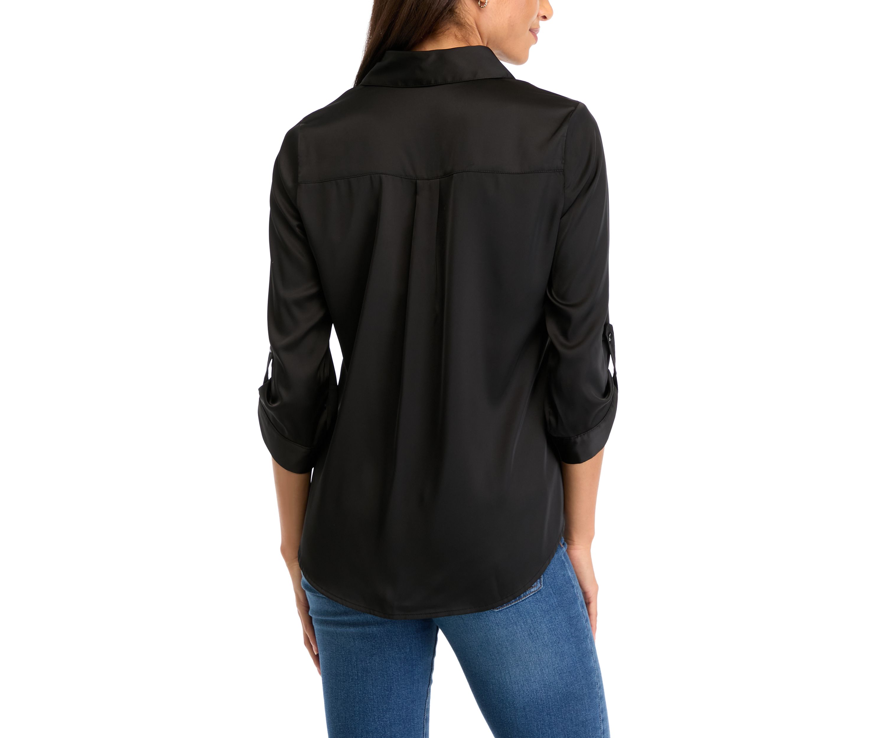 Womens Collar Roll Tab Top 