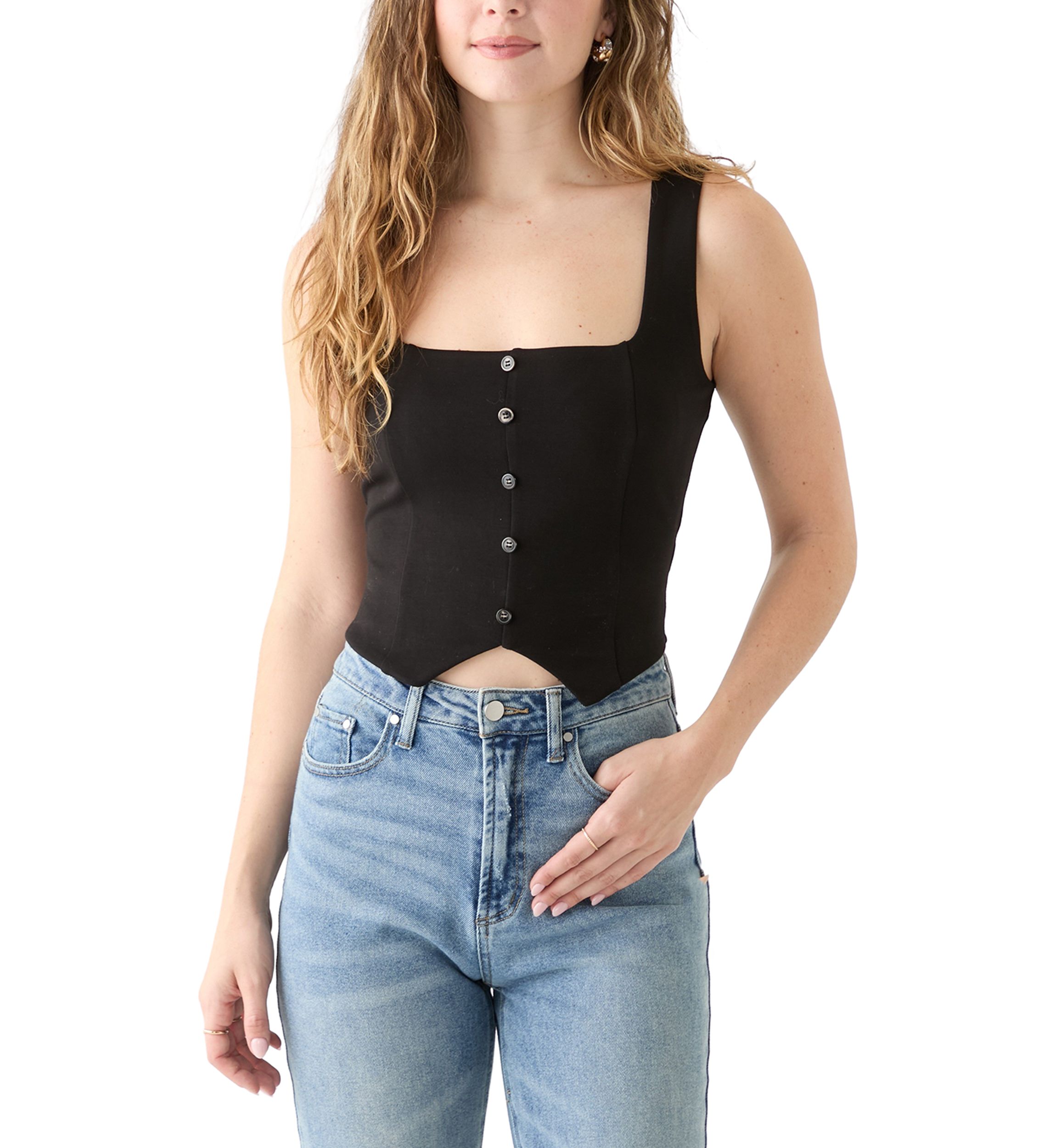 Womens  Sleeveless Square Neck Vest