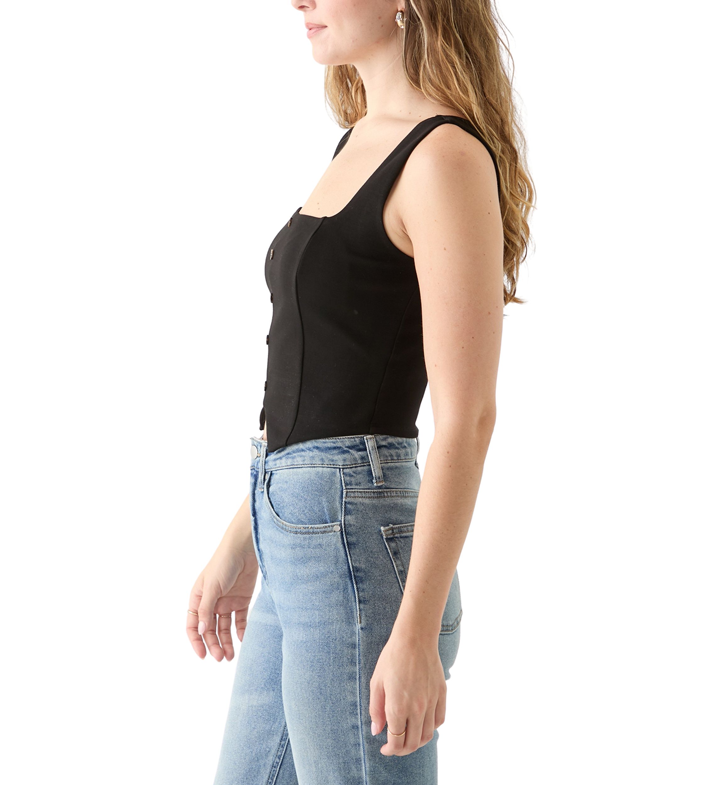 Womens  Sleeveless Square Neck Vest