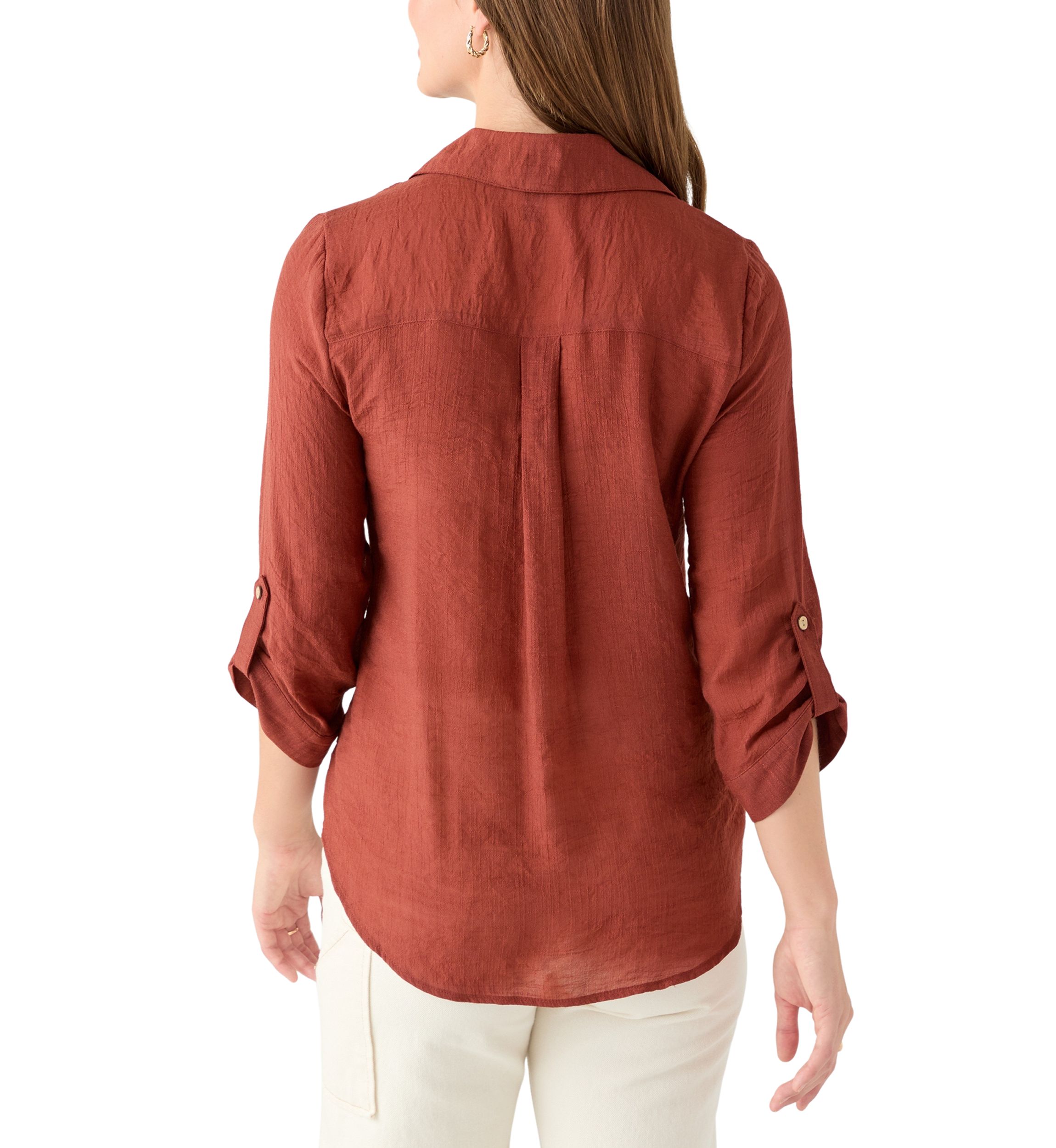 Womens  Portofino 3/4 Sleeve Woven Top