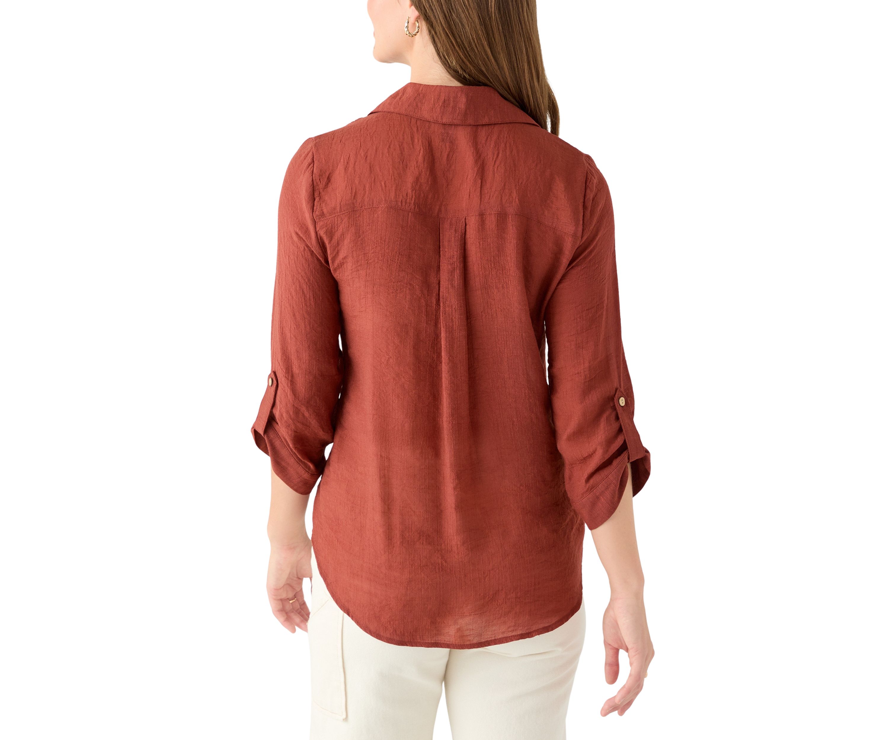 Juniors Portofino 3/4 Sleeve Woven Top
