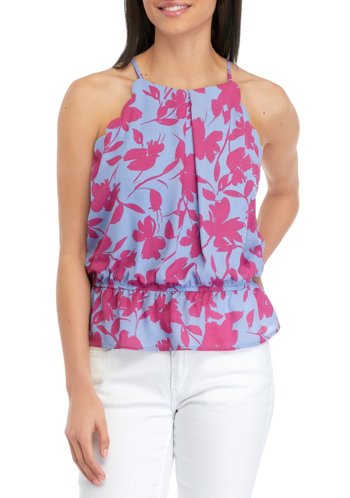 Womens  Scallop Tank Top