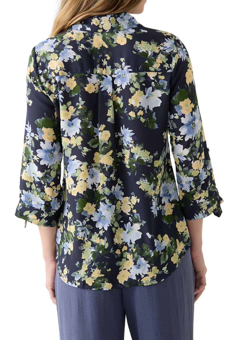 Womens Portofino Printed Button Down Shirt