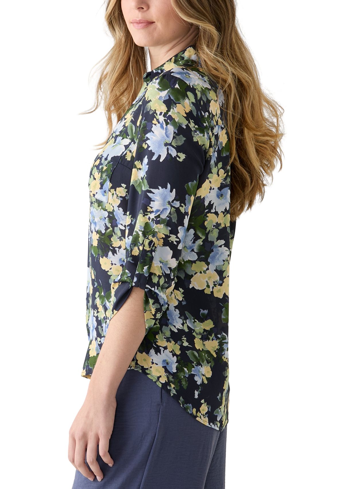 Womens Portofino Printed Button Down Shirt