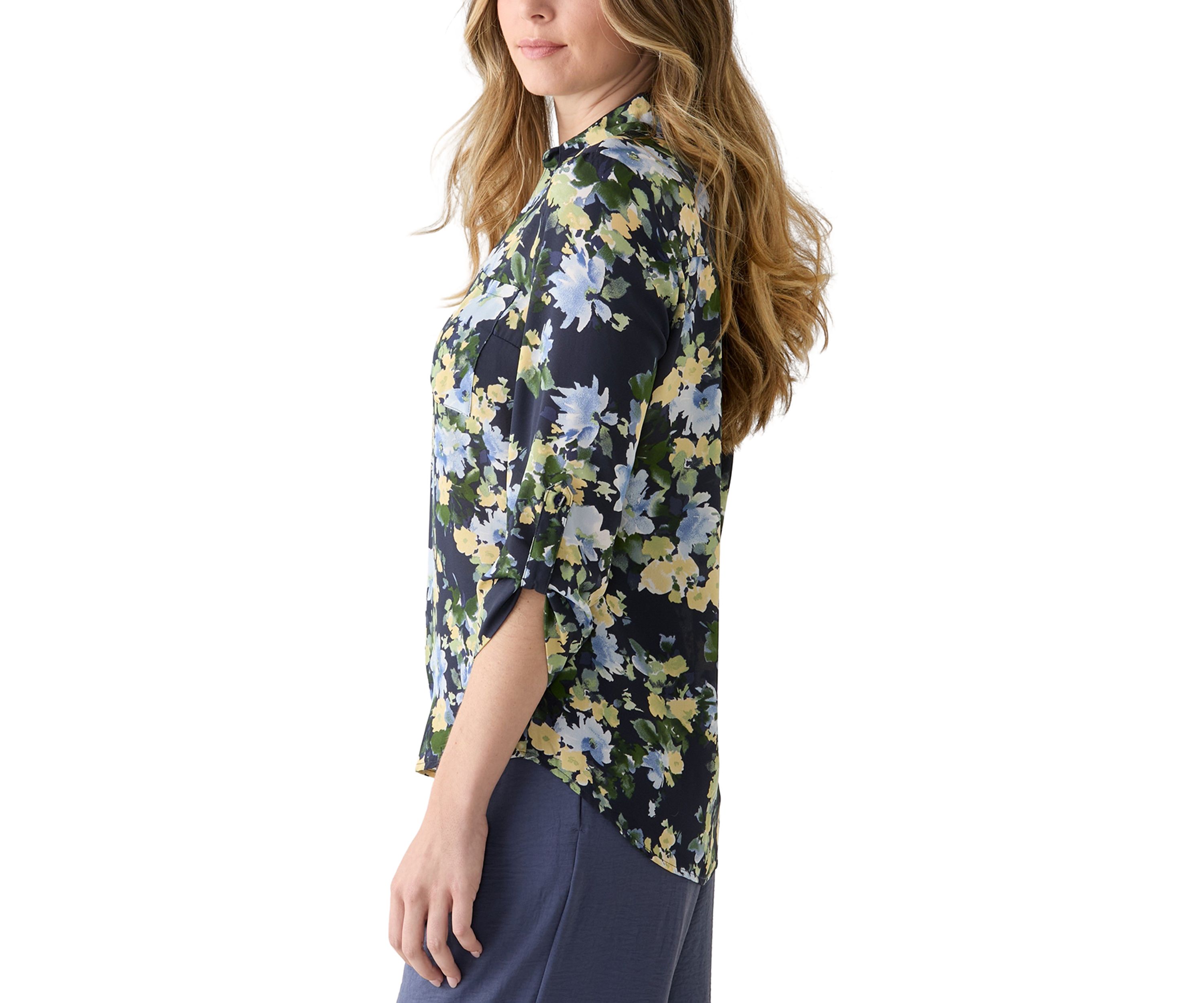 Womens Portofino Printed Button Down Shirt