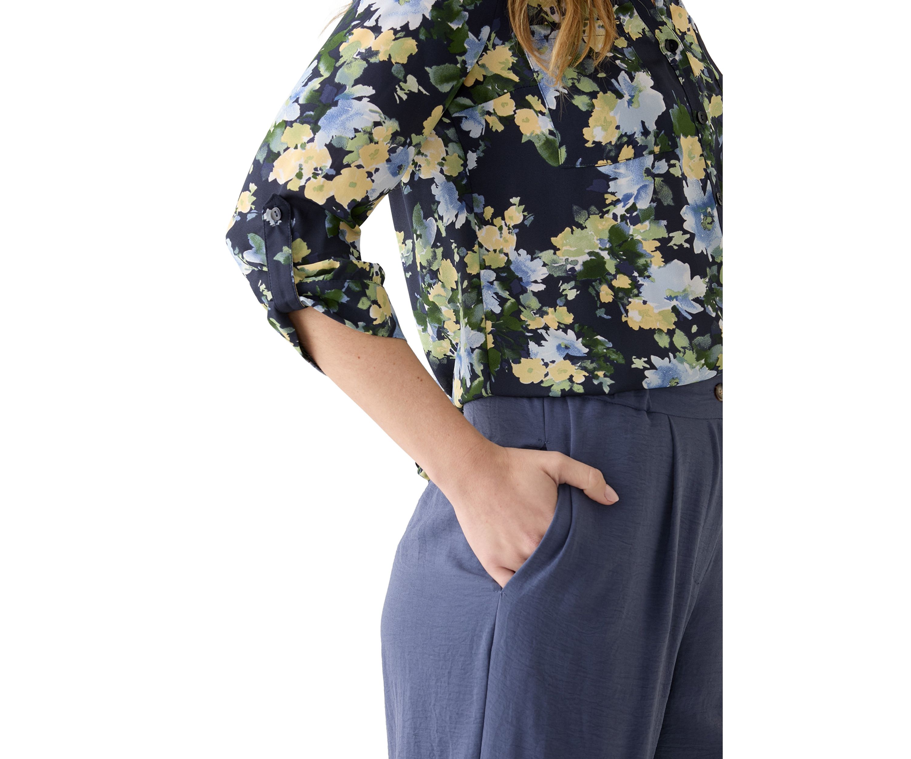 Womens Portofino Printed Button Down Shirt