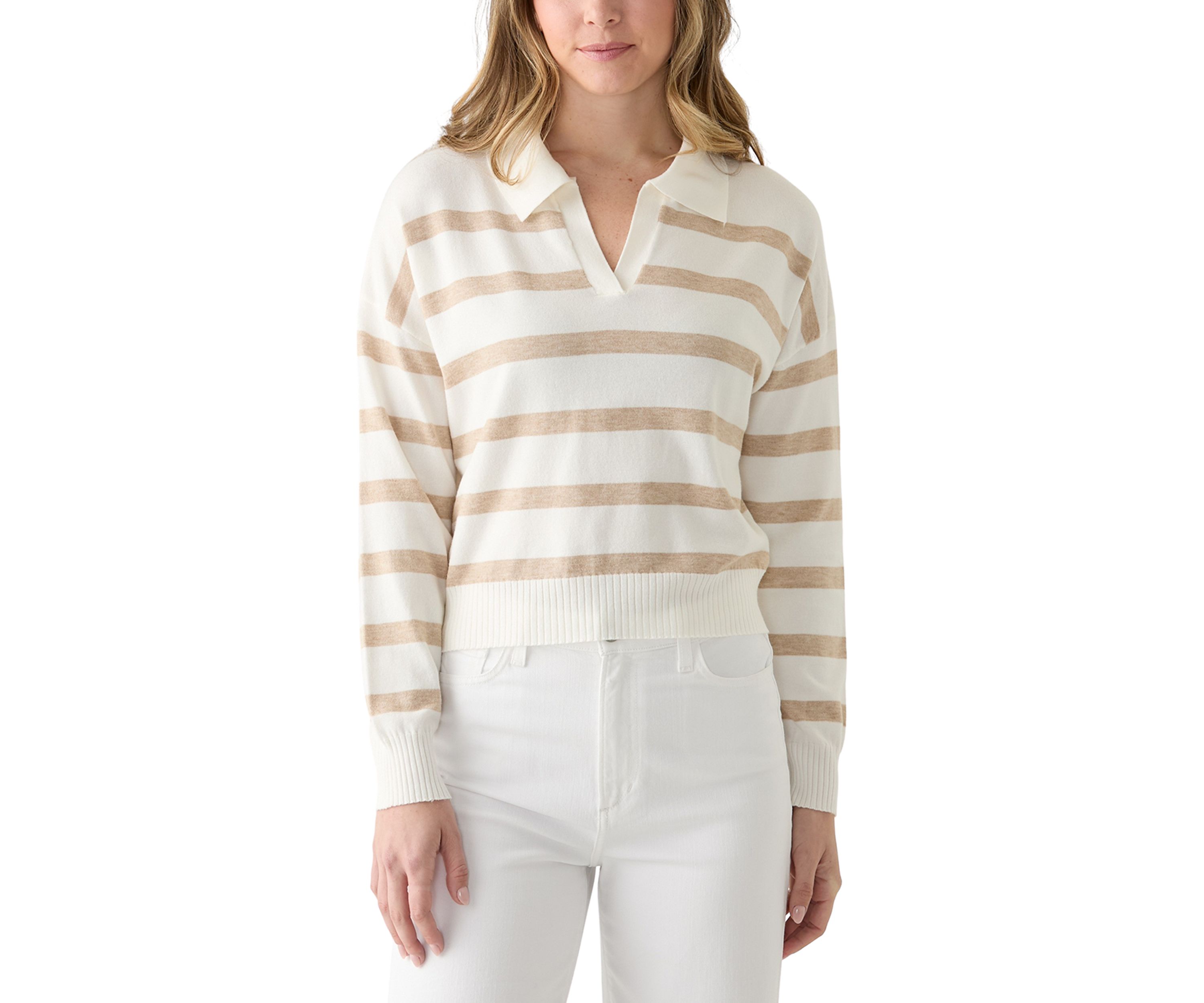 Womens Fine Gauge Polo Sweater