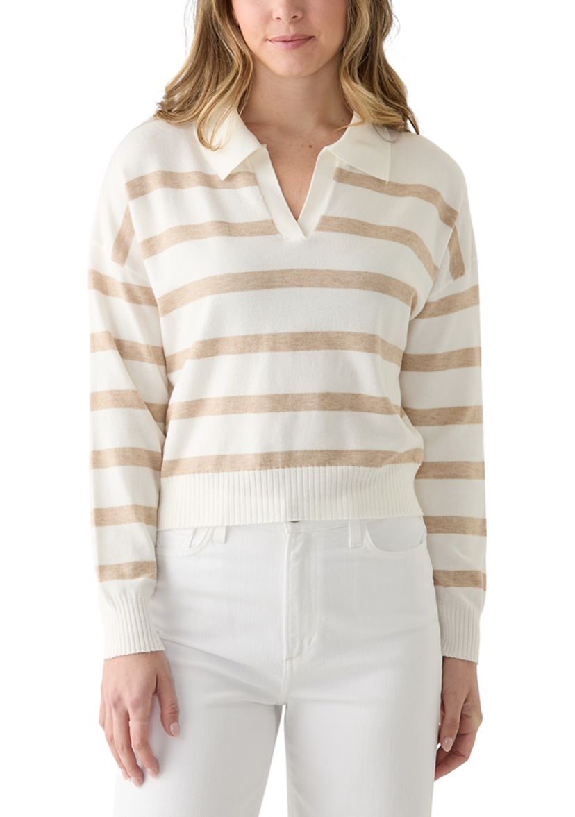 Womens Fine Gauge Polo Sweater