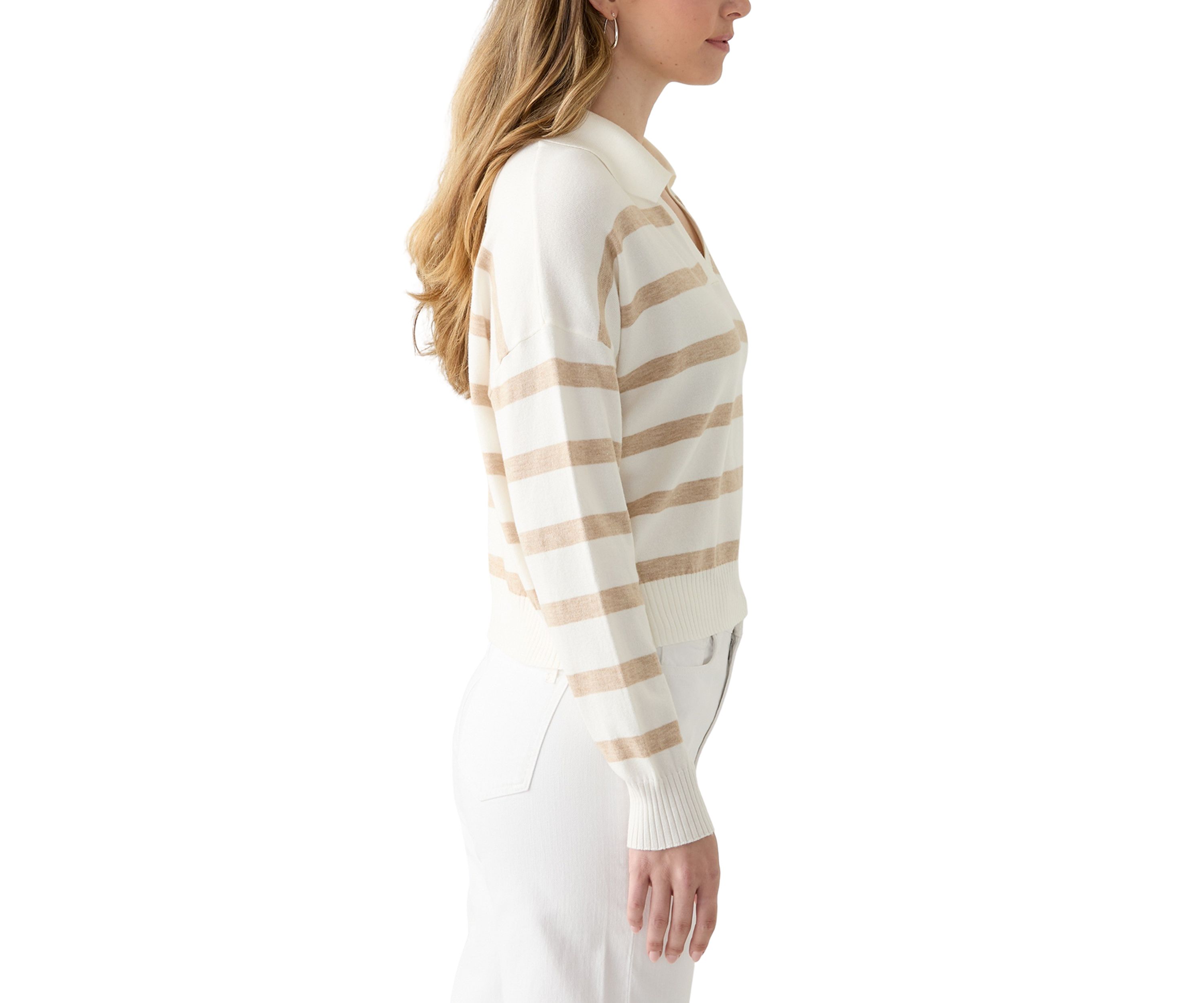 Womens Fine Gauge Polo Sweater