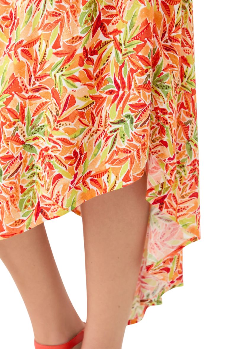 Juniors Floral Asymmetrical Midi Skirt 