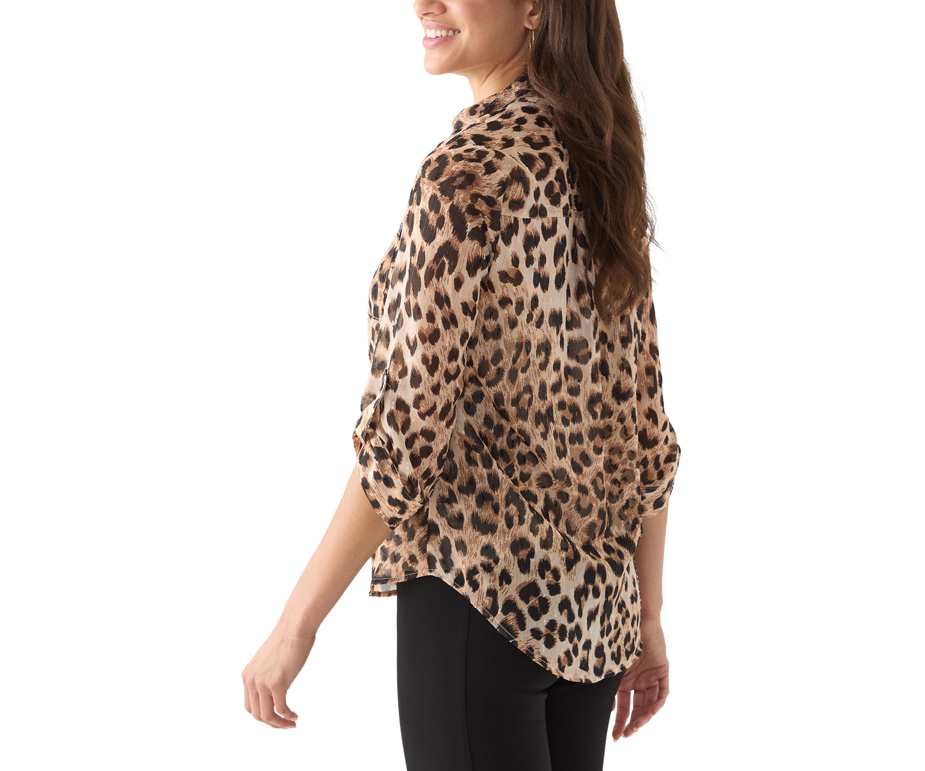 Womens Animal Print Portofino Top