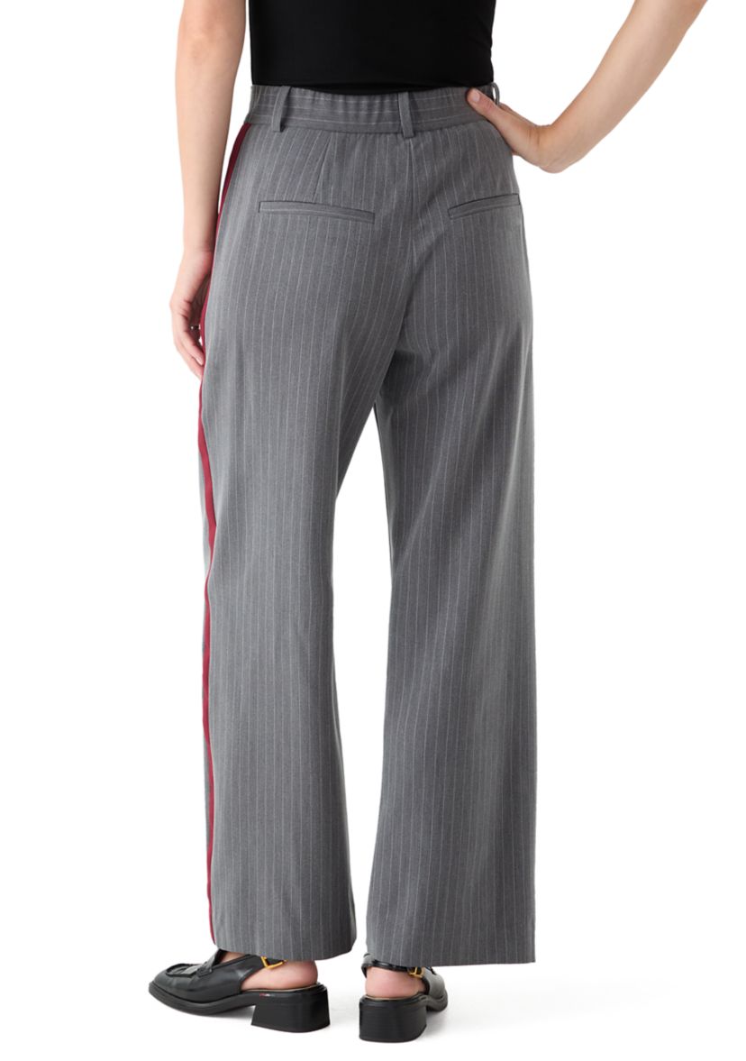 Womens Pinstripe Pants with Red Seam