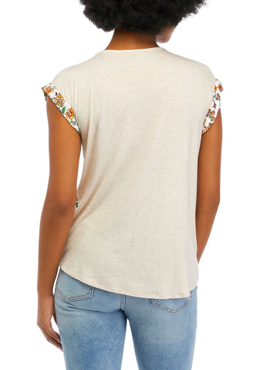 Juniors Cross Front Twist Knit Top