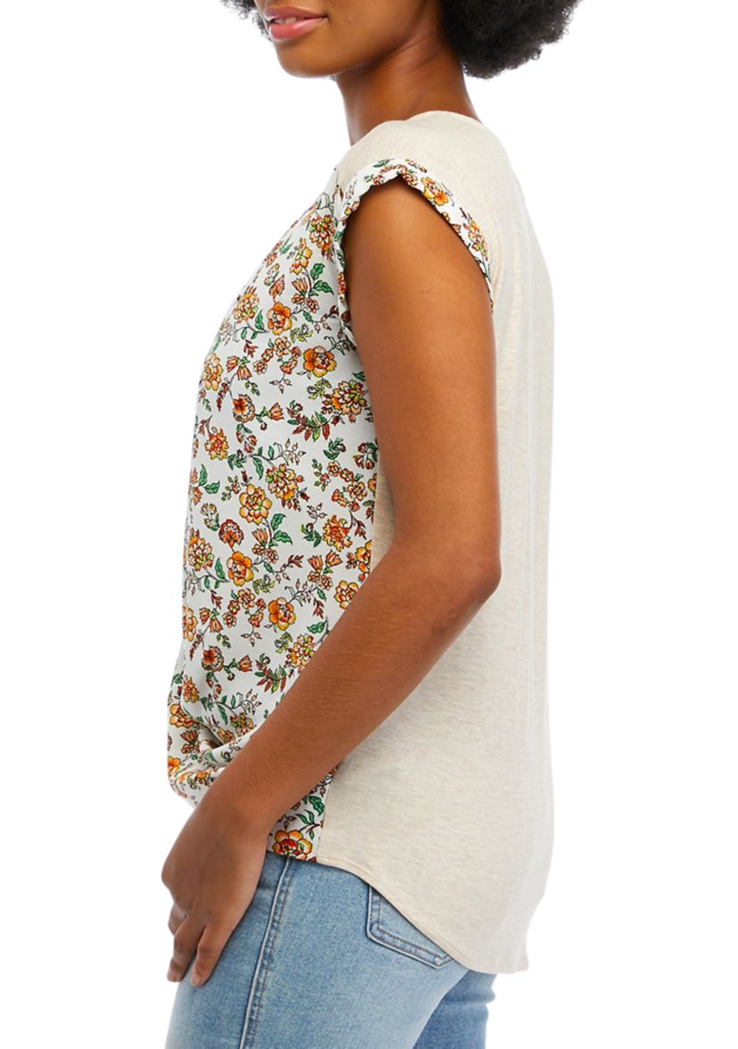 Juniors Cross Front Twist Knit Top