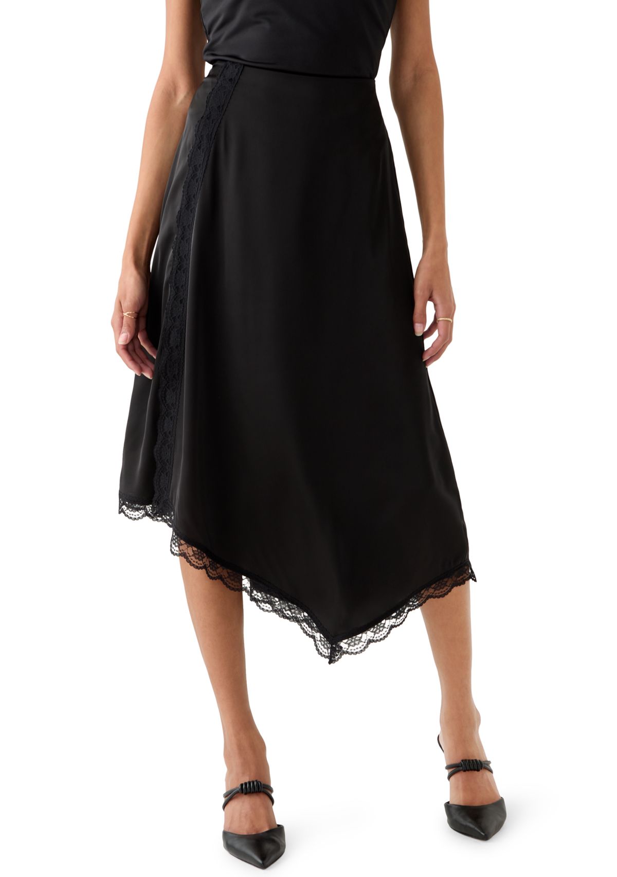 Womens Asymmetrical Midi Skirt