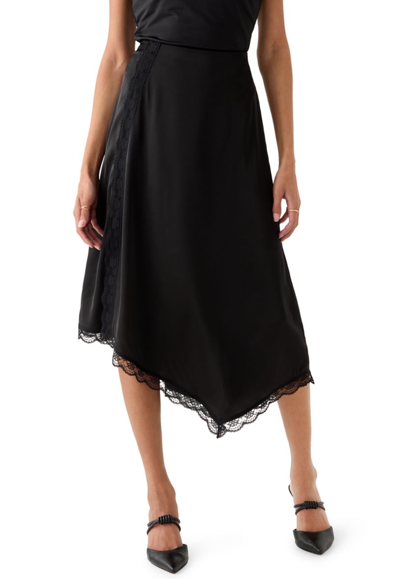 Womens Asymmetrical Midi Skirt