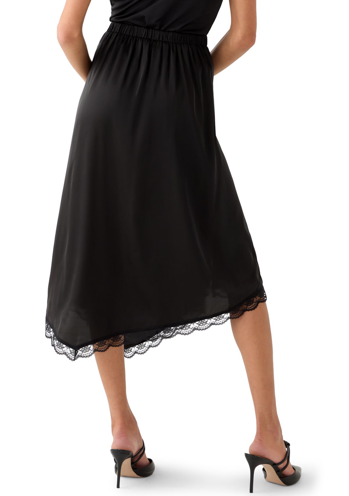 Womens Asymmetrical Midi Skirt