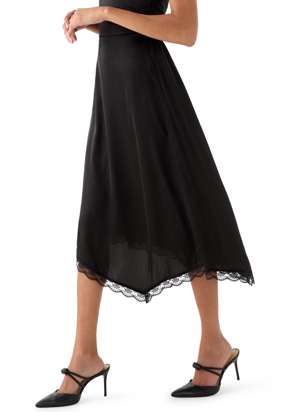 Womens Asymmetrical Midi Skirt