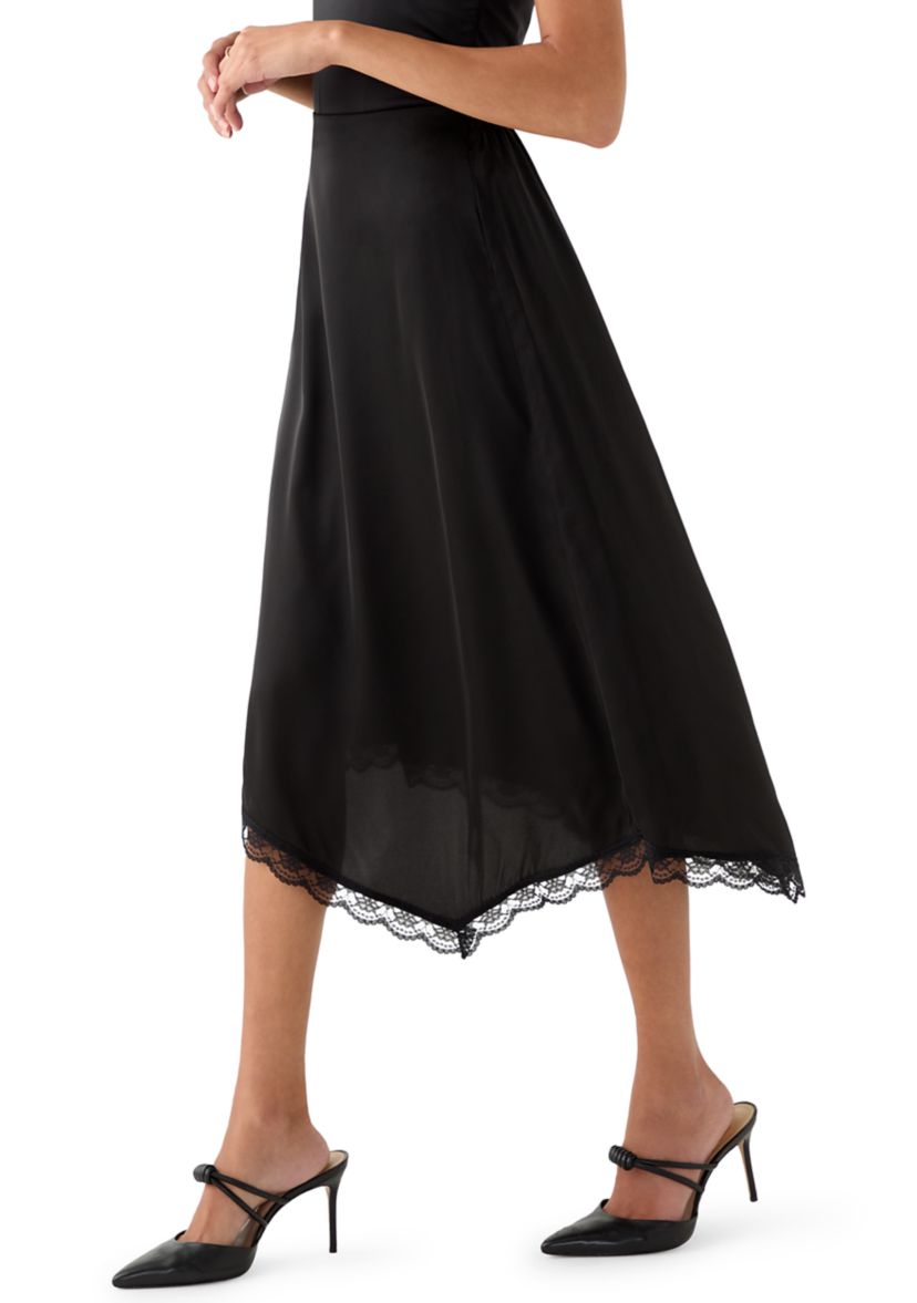 Womens Asymmetrical Midi Skirt