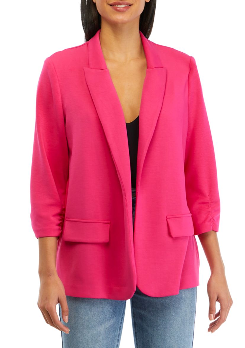 Womens 3/4 Sleeve Notch Lapel Jacket 