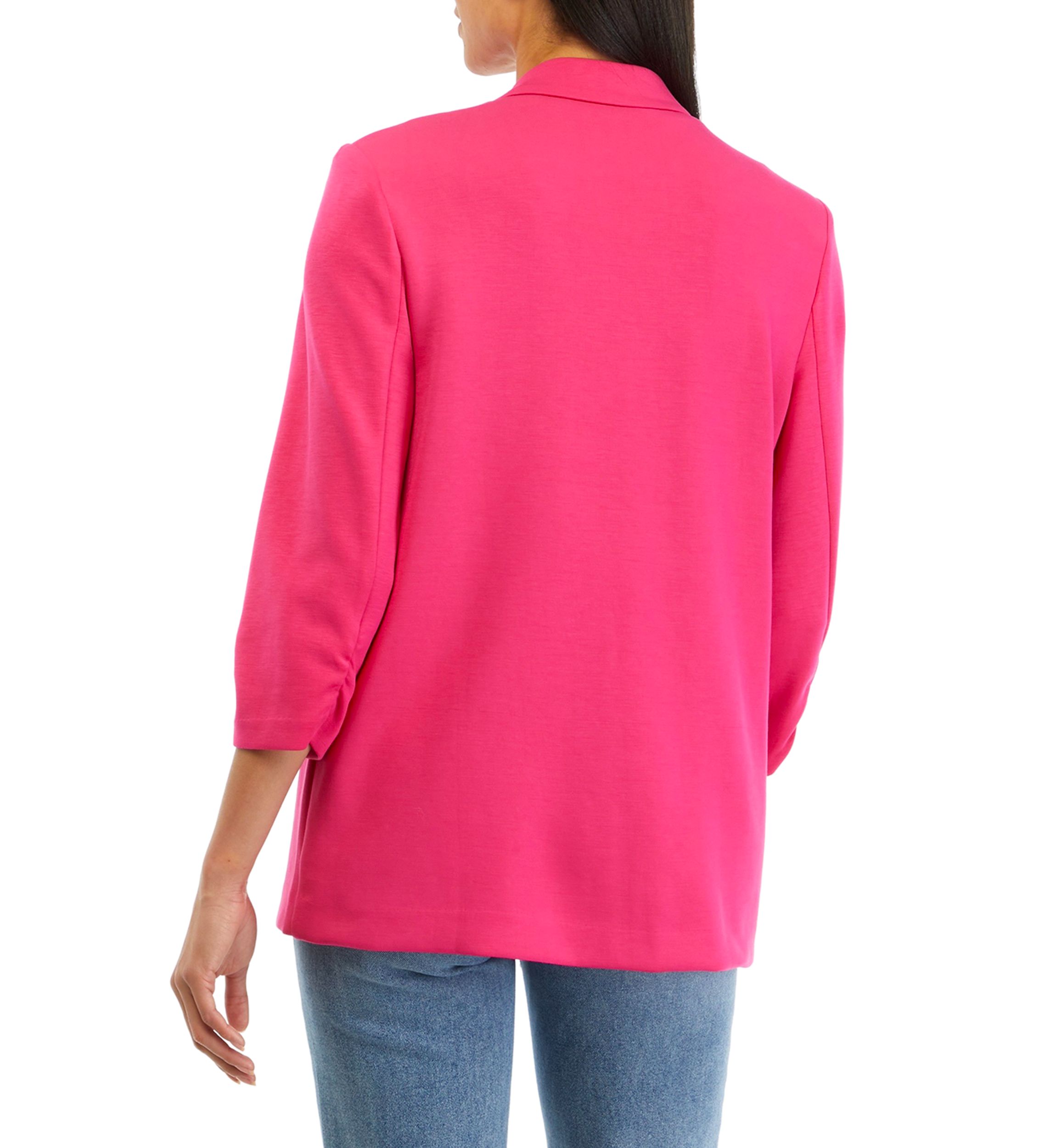Womens 3/4 Sleeve Notch Lapel Jacket 