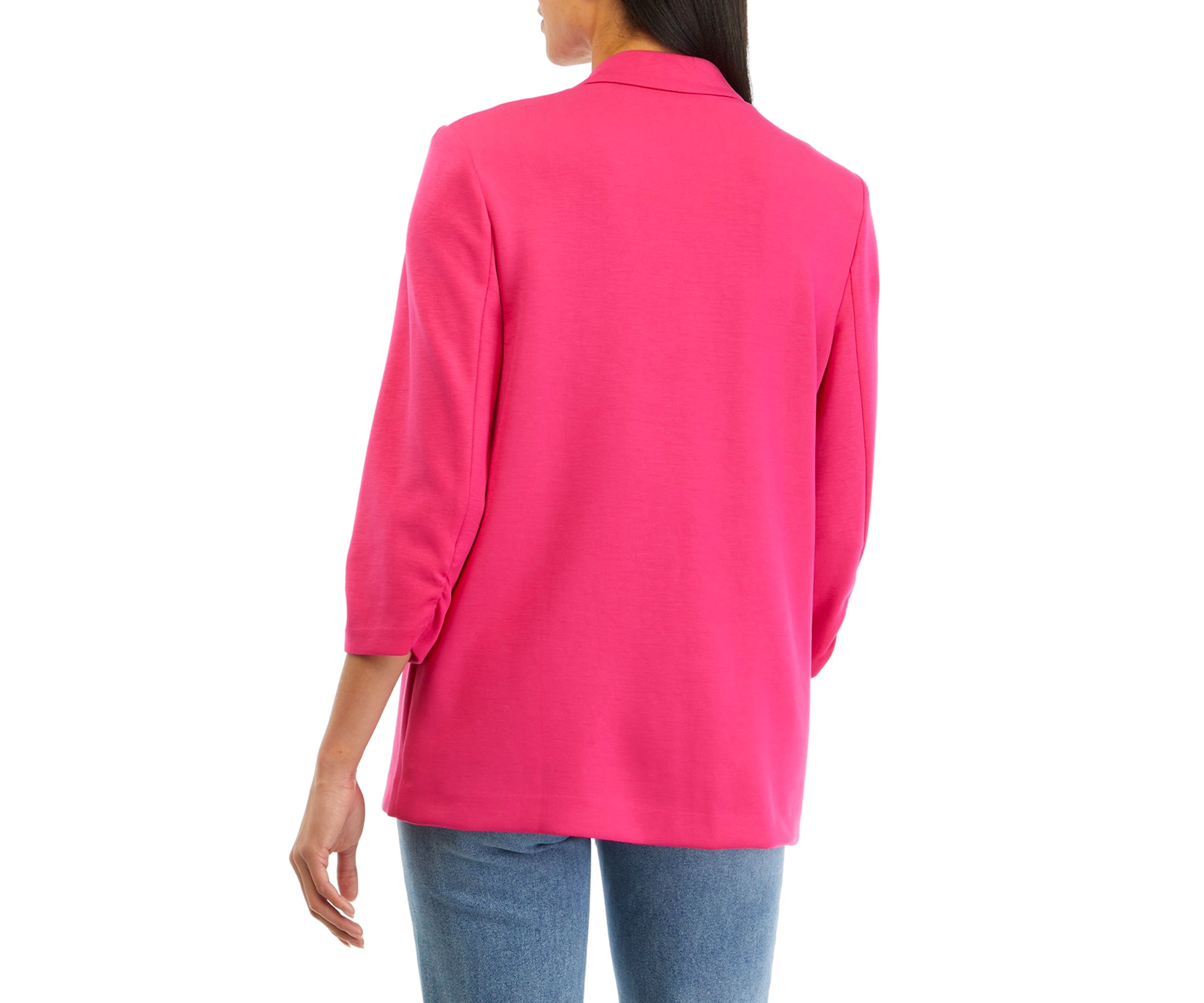 Womens 3/4 Sleeve Notch Lapel Jacket 