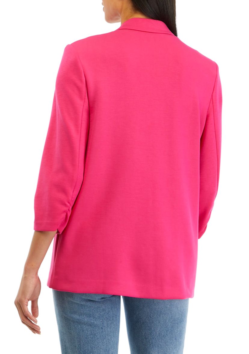 Womens 3/4 Sleeve Notch Lapel Jacket 